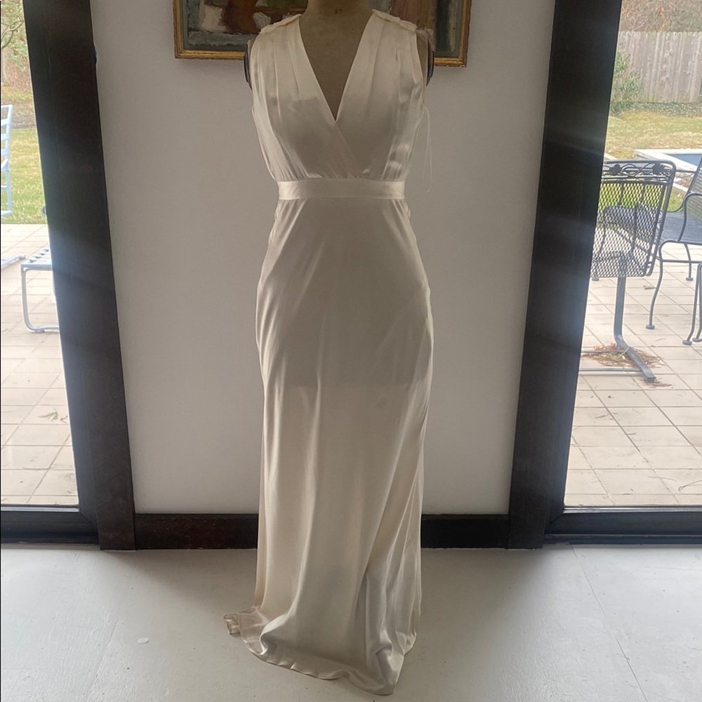 J-CREW | 100% Silk  Elegant Cream Sleeveless Dress